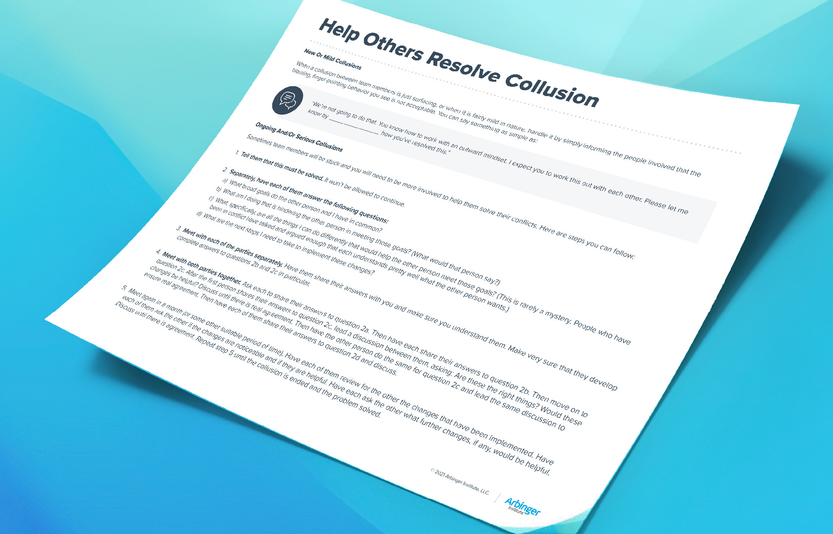 Help Others Resolve Collusion [Tool]